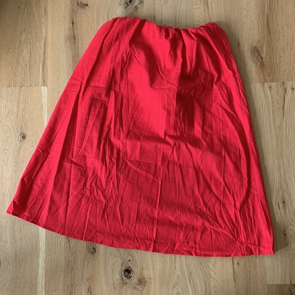 NWOT Red Smocked One Shoulder Cutout Flowy Midi Dress - Picture 6 of 7